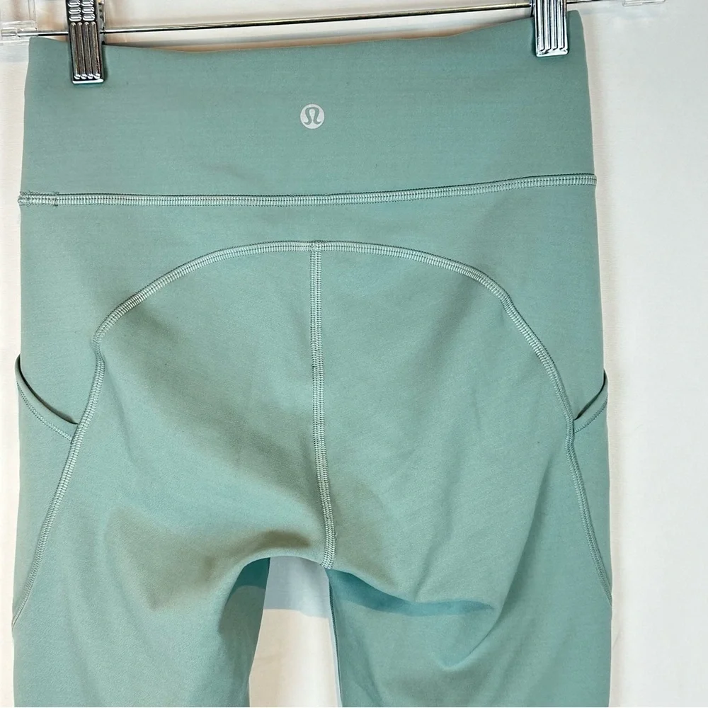 LULULEMON Invigorate high rise cropped legging in algae green - size 4